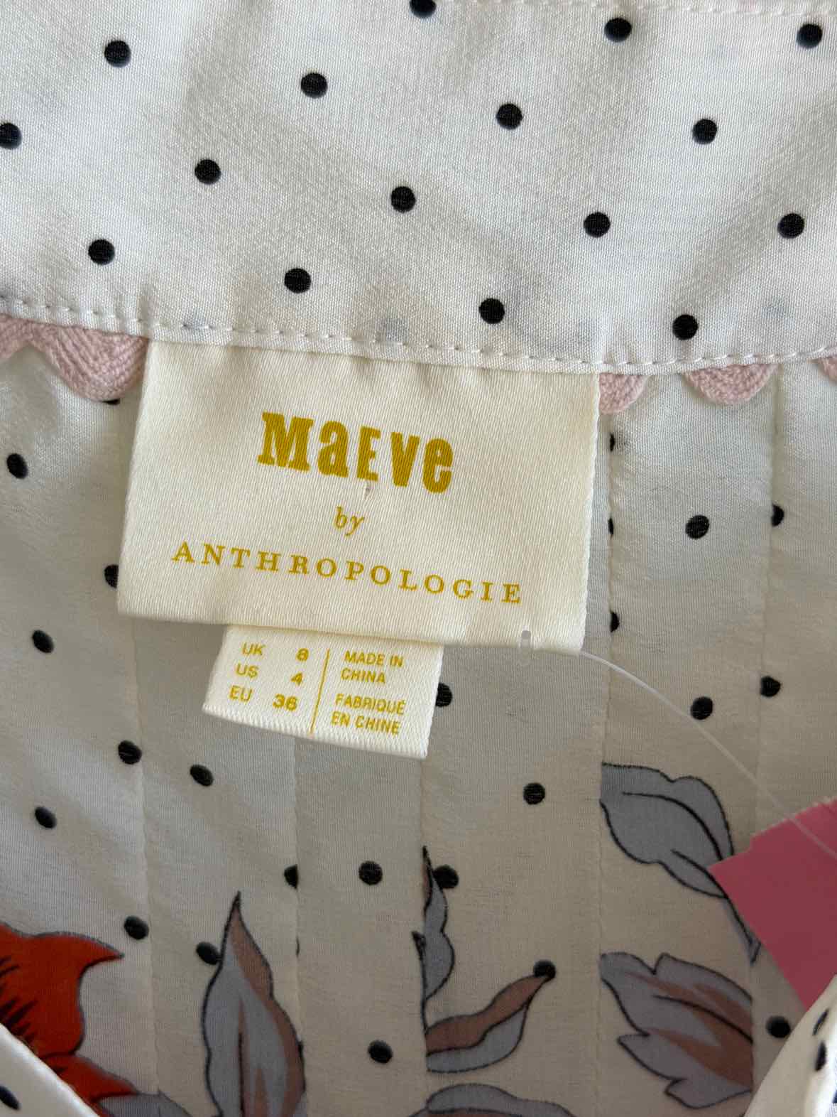 Maeve by Anthropologie White Multi Size 4 Shirt