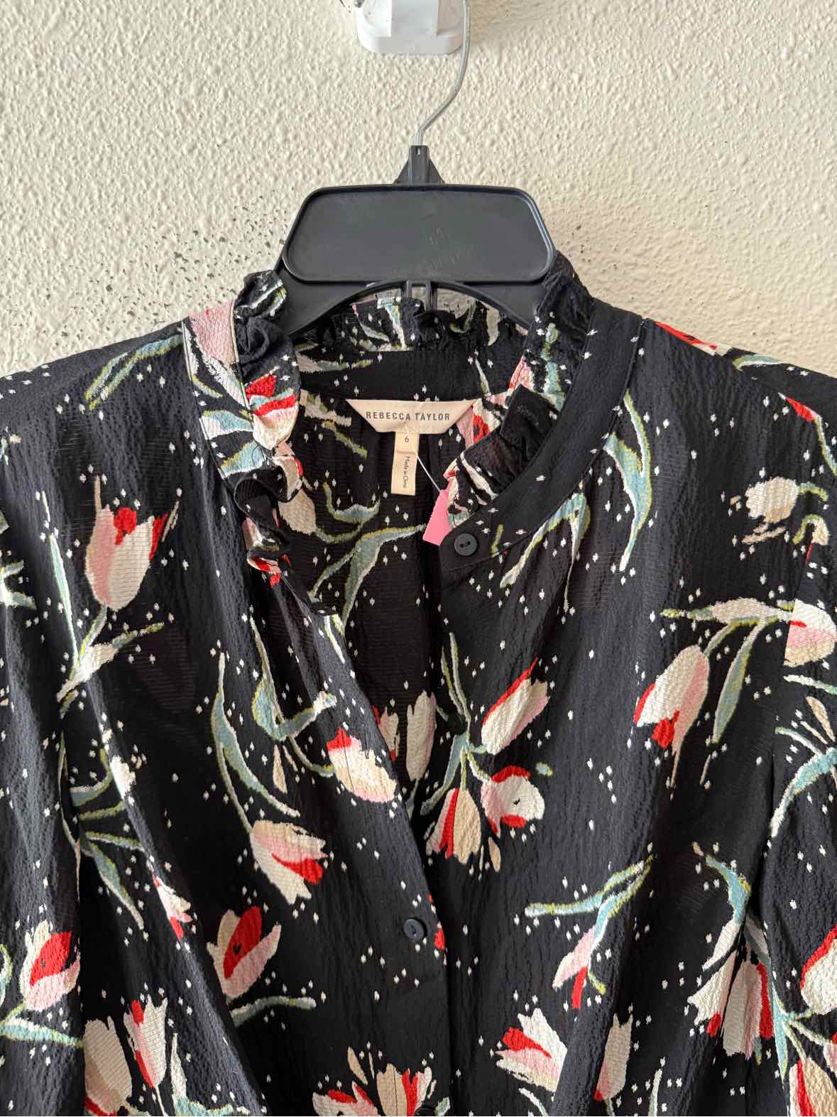 Rebecca Taylor Black Multi Size 6 Dress