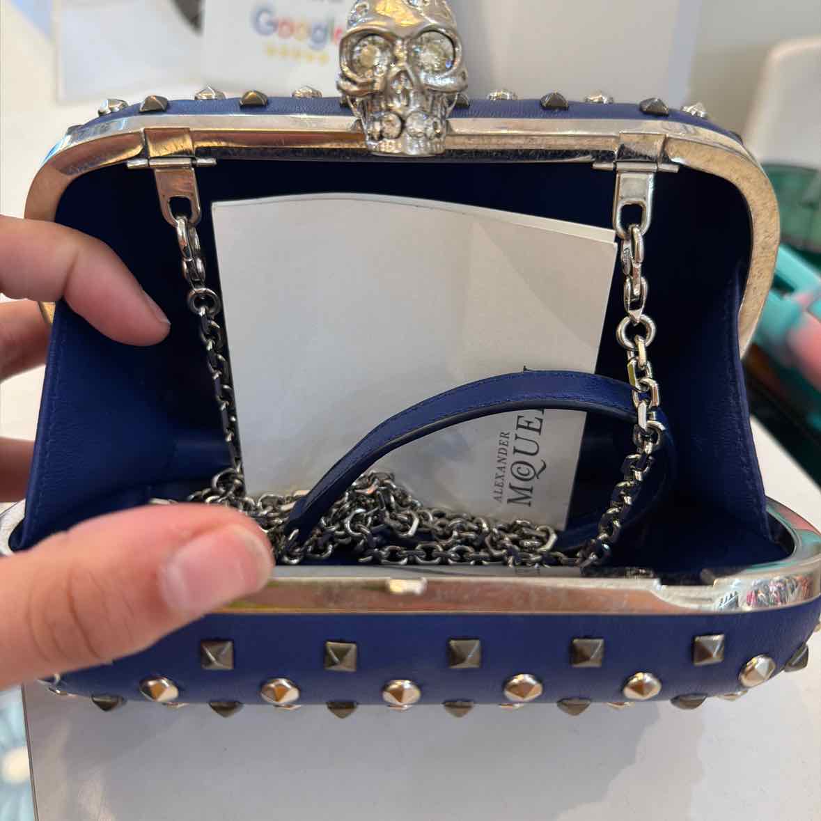 Alexander McQueen Blue Clutch