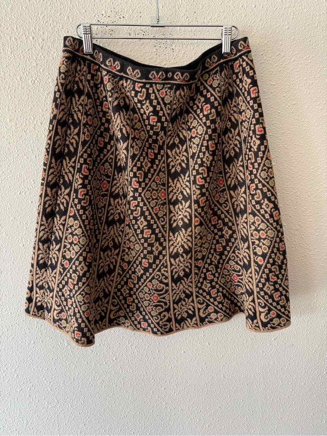 Peruvian Connection Black Multi Size L Skirt