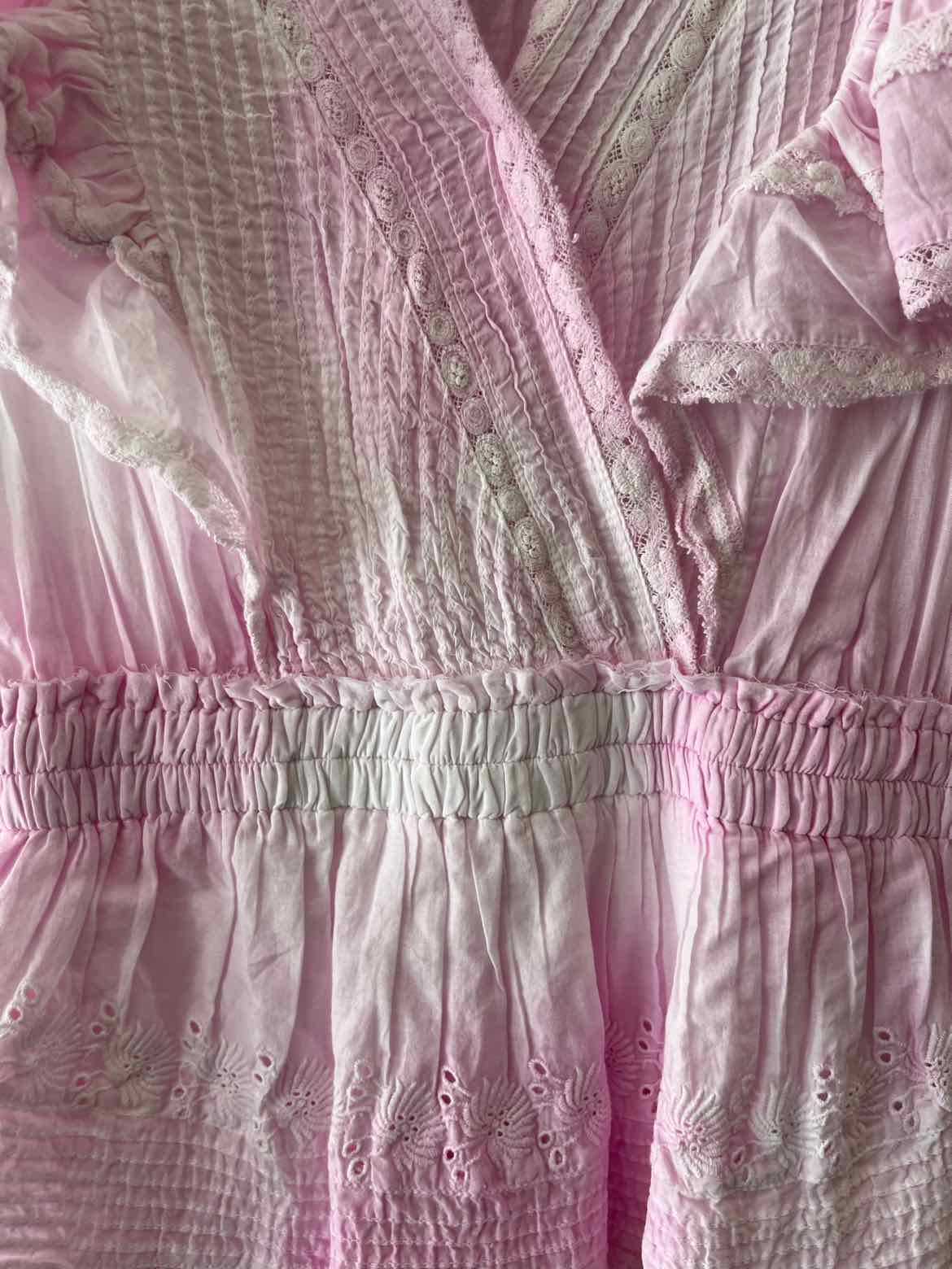 Love Shack Fancy Pink and White Size XS Dress