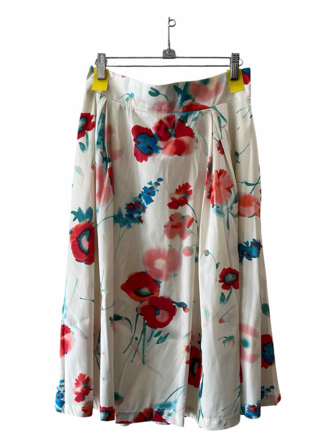 Frances Valentine White Multi Size M Skirt