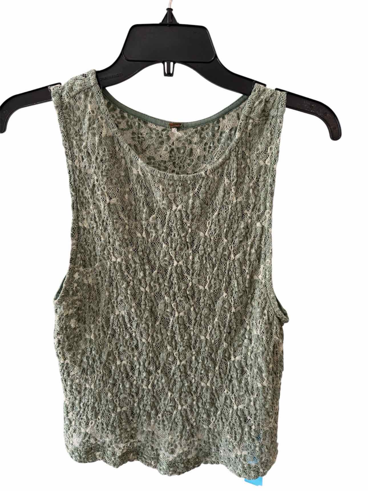 Free People Green and White Size No Label Tank Top