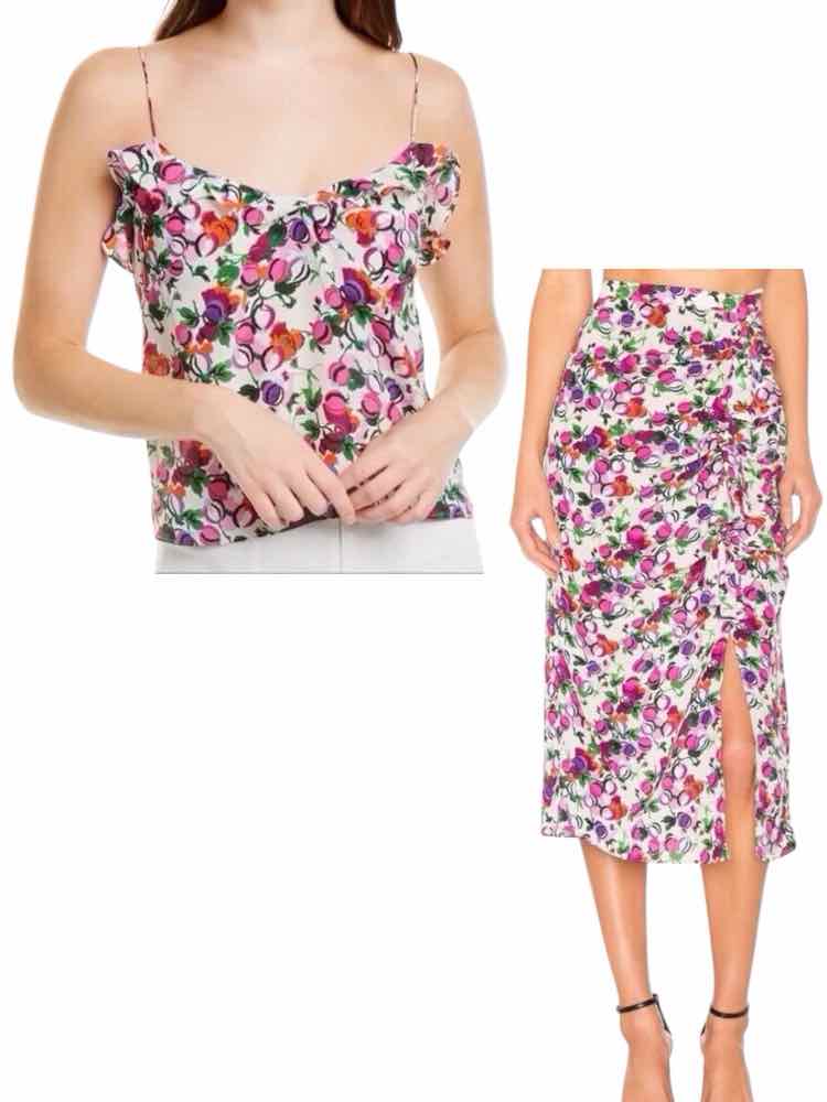Saloni Purple Multi Size 6 2 PC Dress