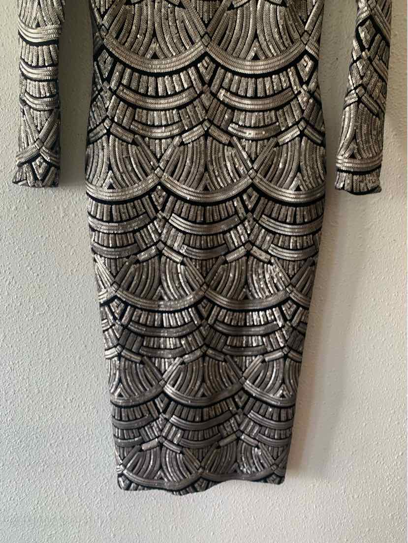 Dress the population Black and silver Size M Dress