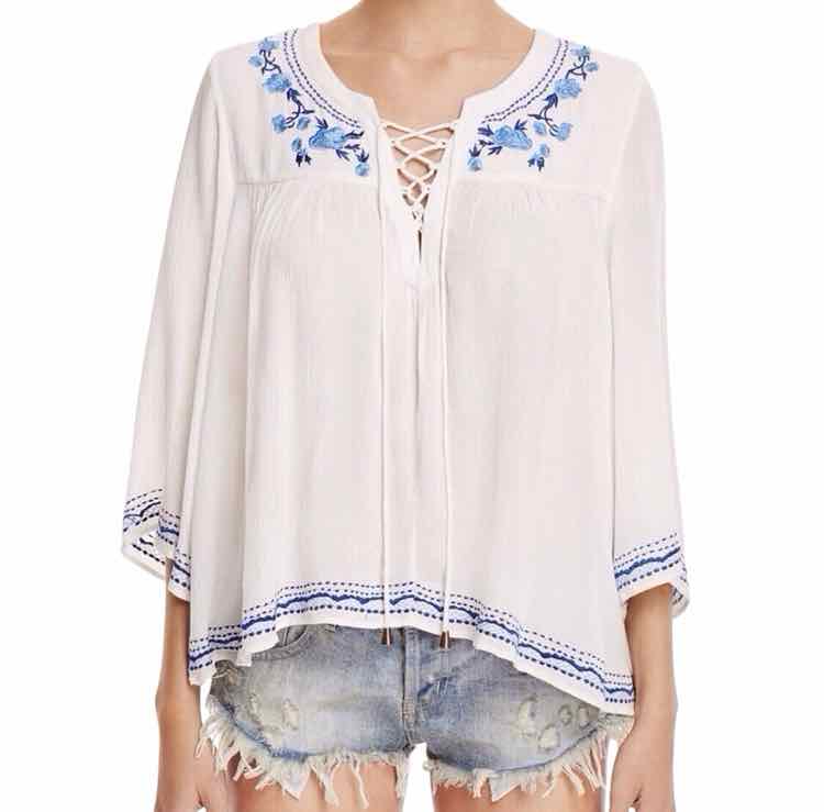 Lovers + freinds White & Blue Size M Shirt