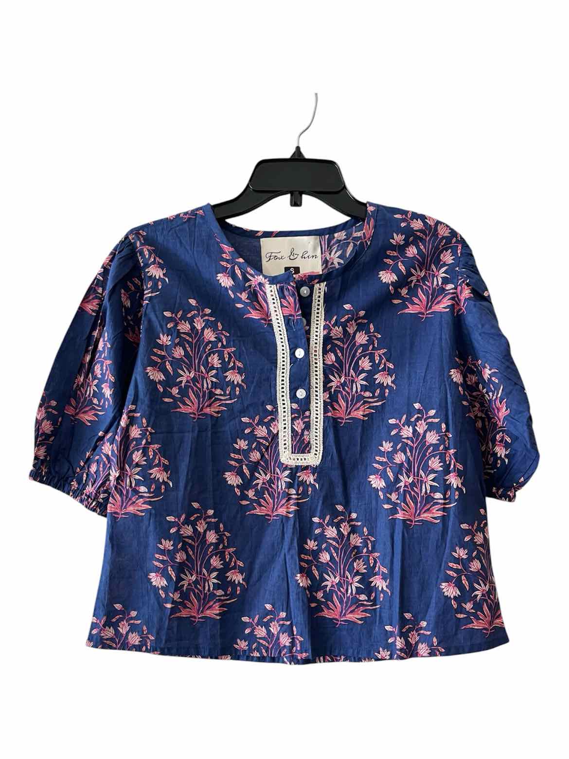 Fox & Hen Navy Blue Multi Size S Shirt
