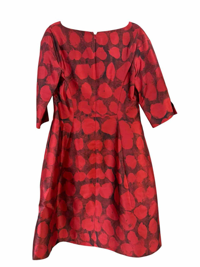 Oscar de la Renta Red and Black Size 12 Dress