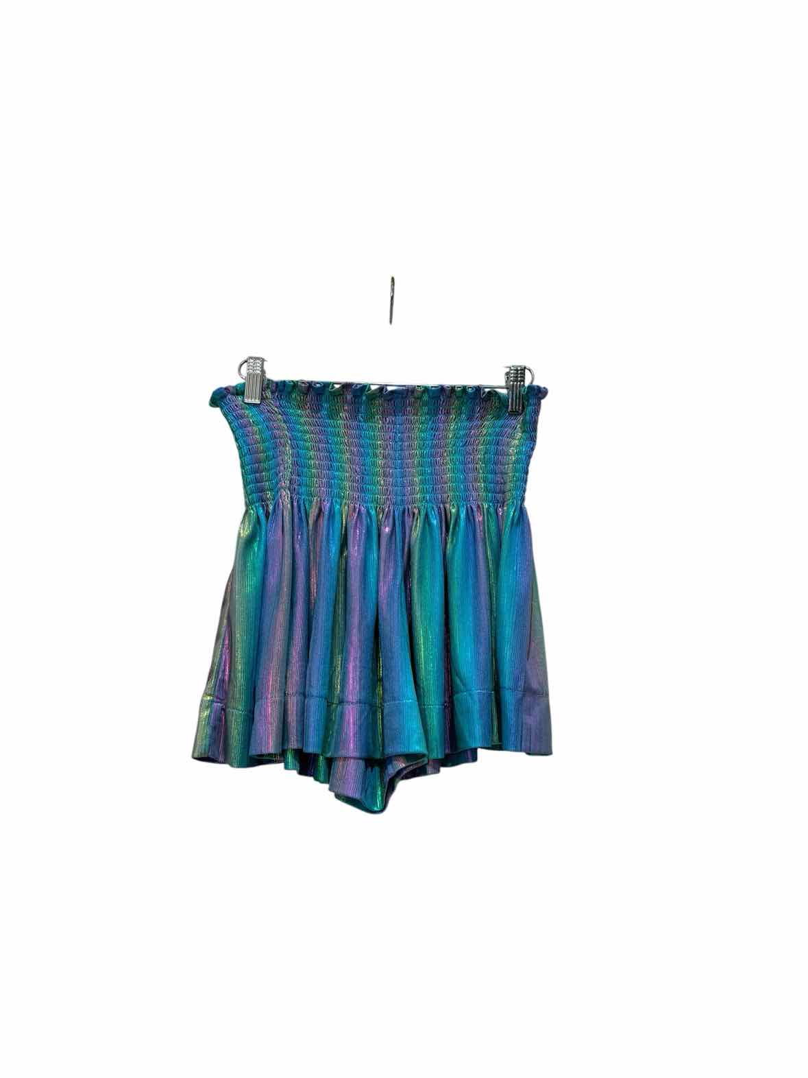 Queen of Sparkles Blue Rainbow Size S Shorts