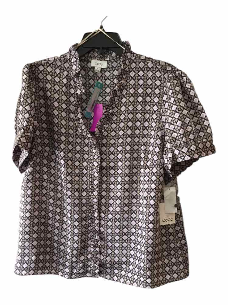 Cece Beige Multi Size XL Shirt