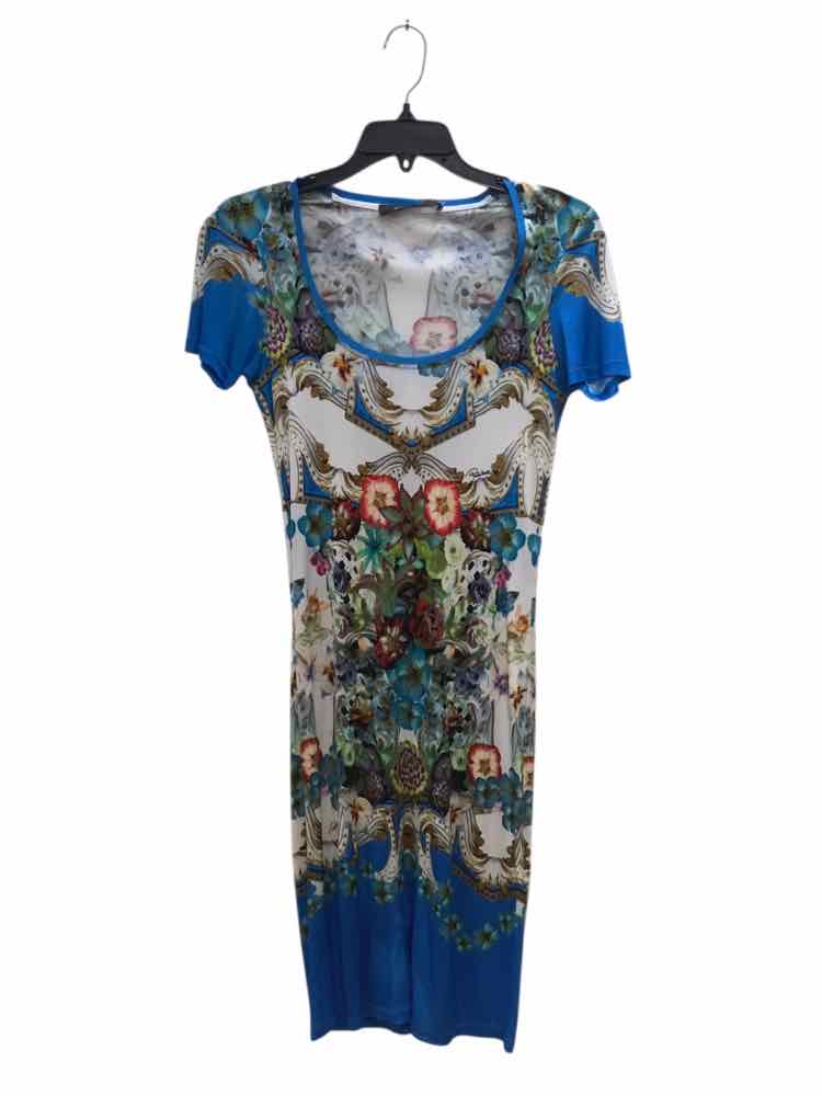 Roberto Cavalli Blue Multi Size 38 Dress