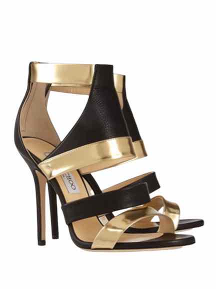 Jimmy Choo Black and Gold Size 38 1/2 Shoes