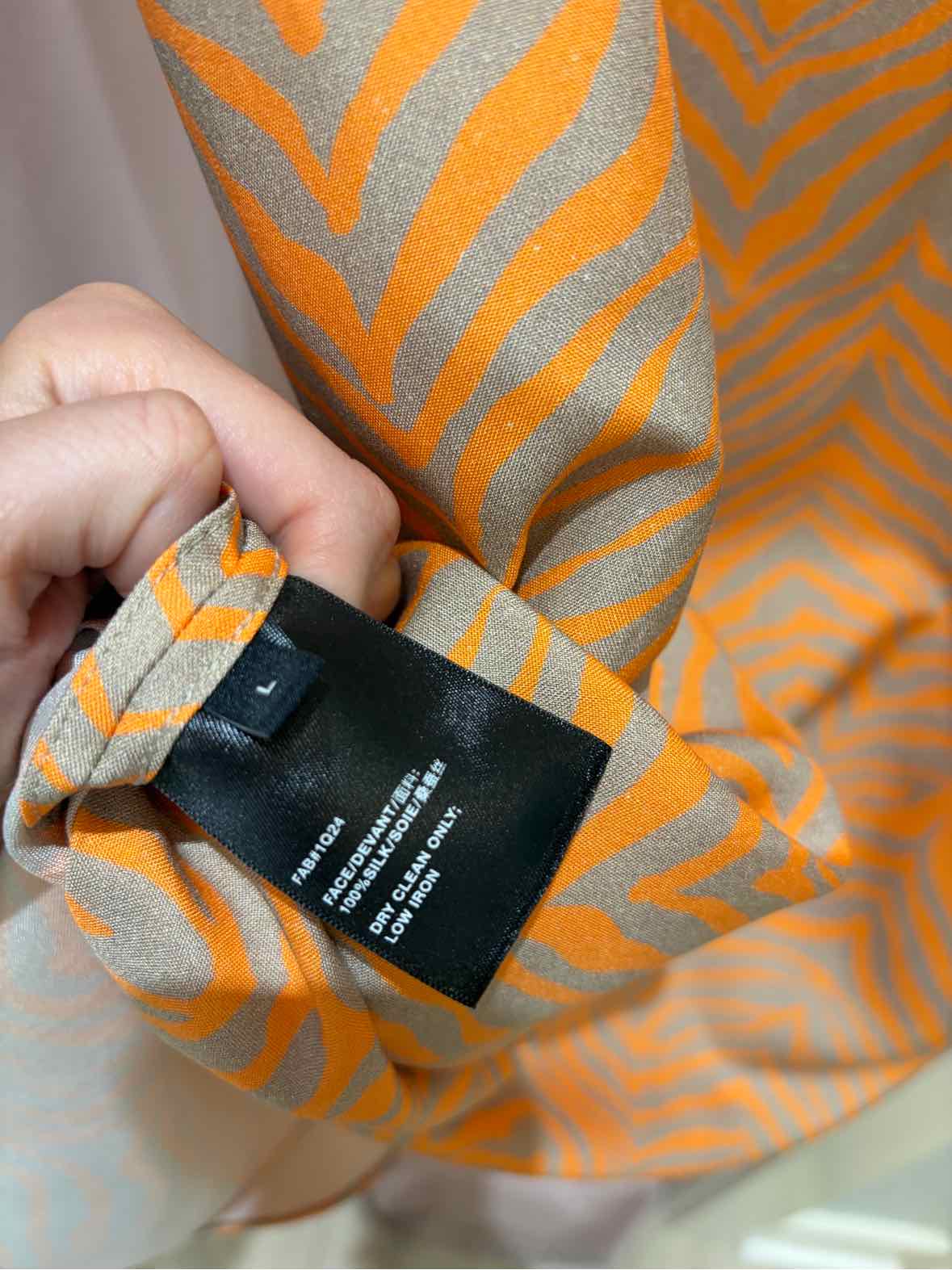 Lafayette 148 Orange and Grey Size L Dress