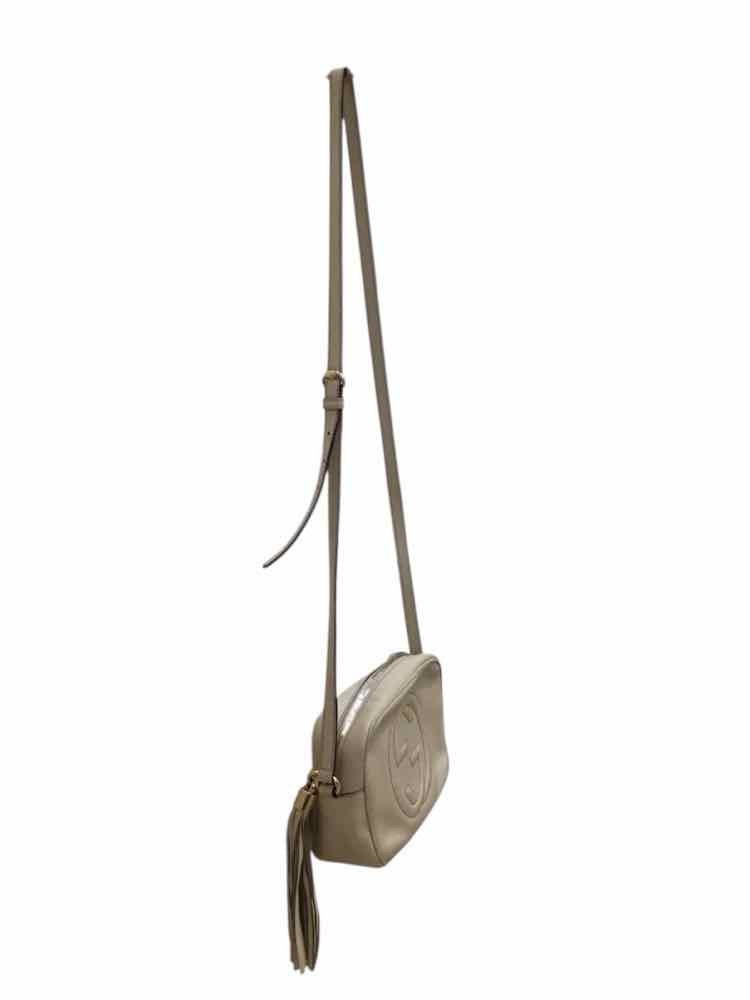 Gucci Pebbled Calfskin Small Soho Disco Ivory Handbag