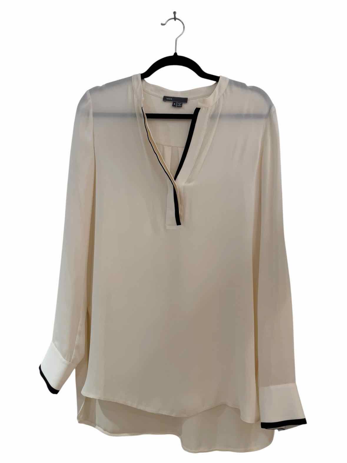 Vince Cream and Black Size 8 Shirt