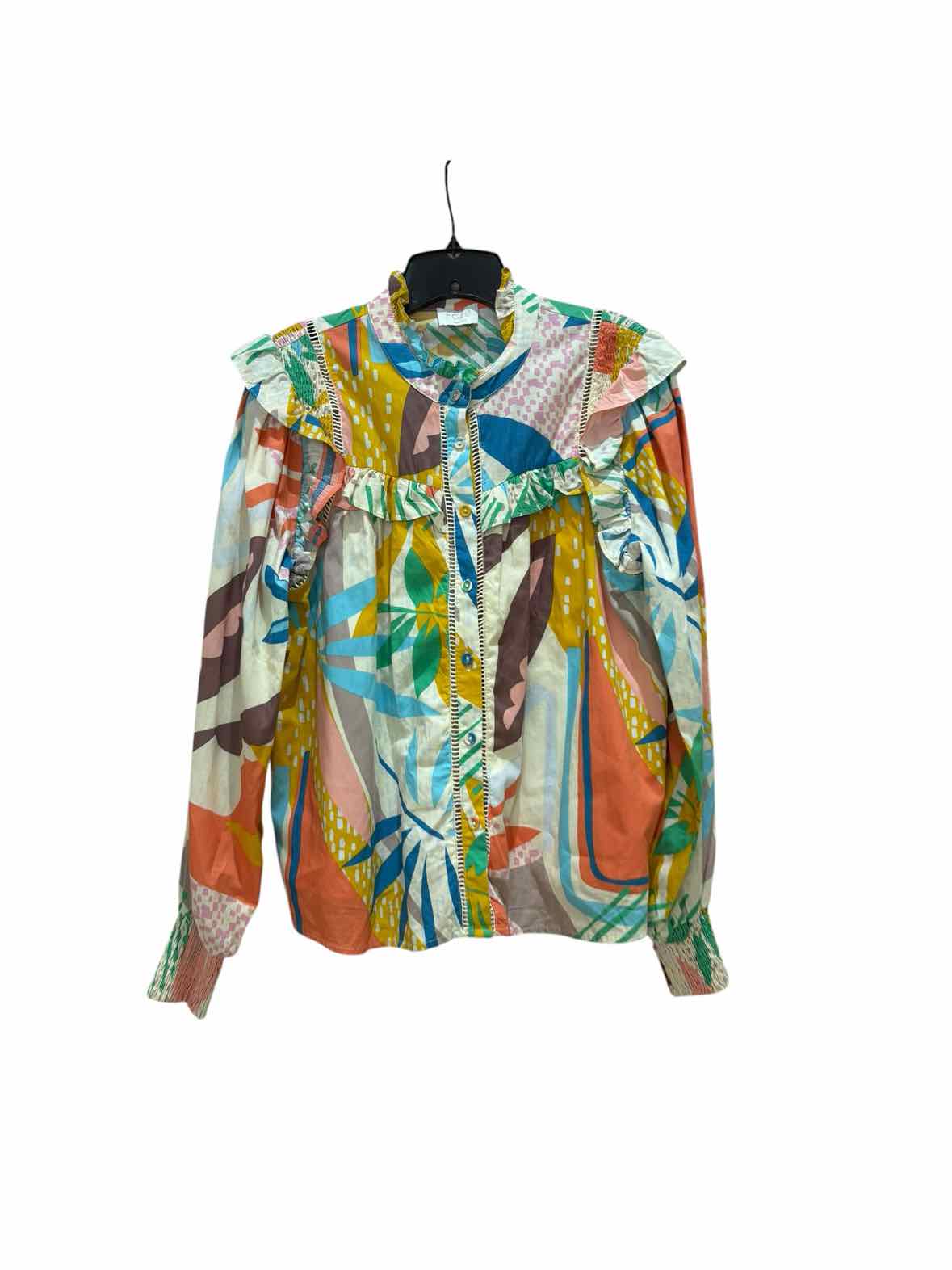 Fate White Multi Size S Blouse