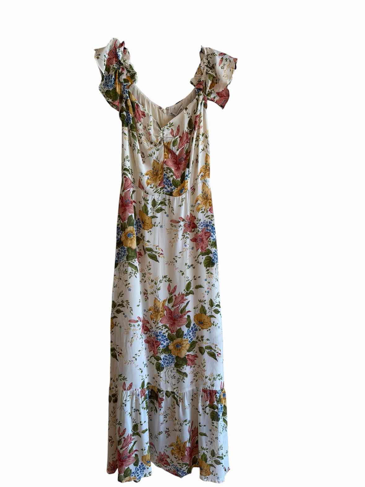 Reformation White Multi Size 8 Dress