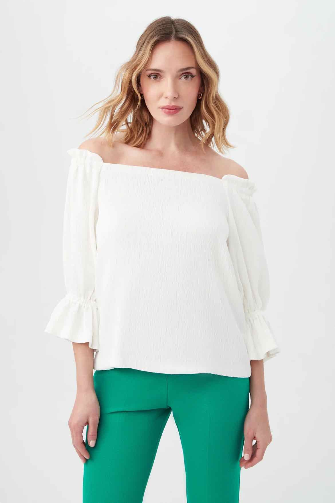 Trina Turk White Size L Shirt