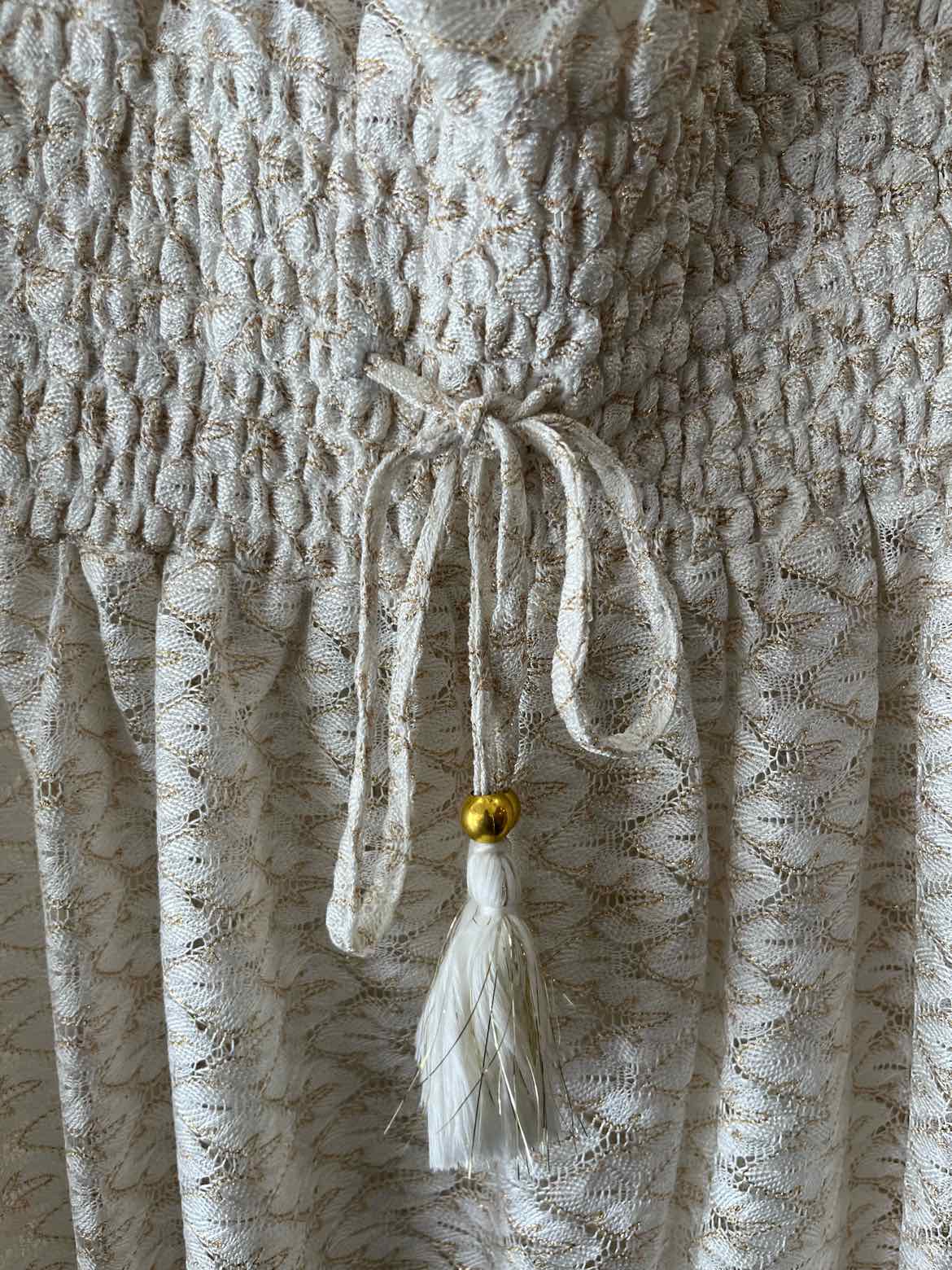 Ramy Brook Cream and Gold Size M Dress