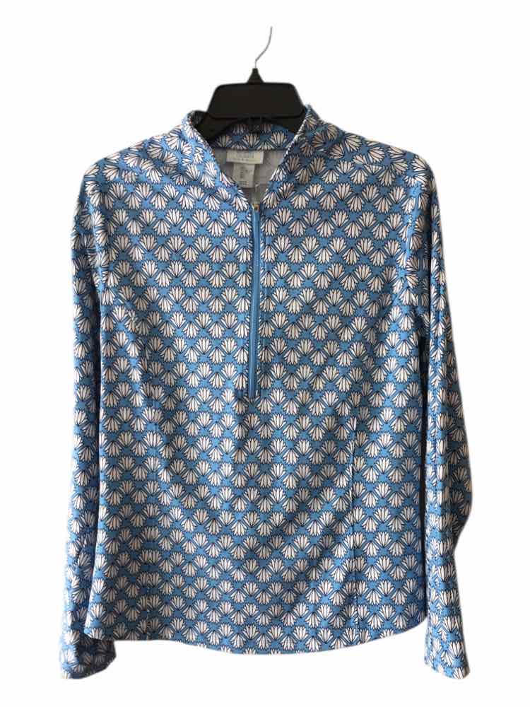 Sigrid Olsen Blue and White Size L Shirt