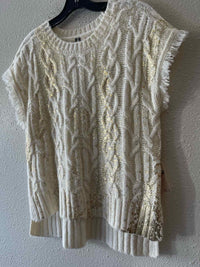 Anthropologie Cream and Gold Size XS Shirt