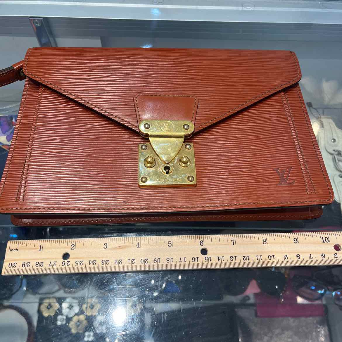 Louis Vuitton Epi Pochette Sellier Dragone Rust Handbag