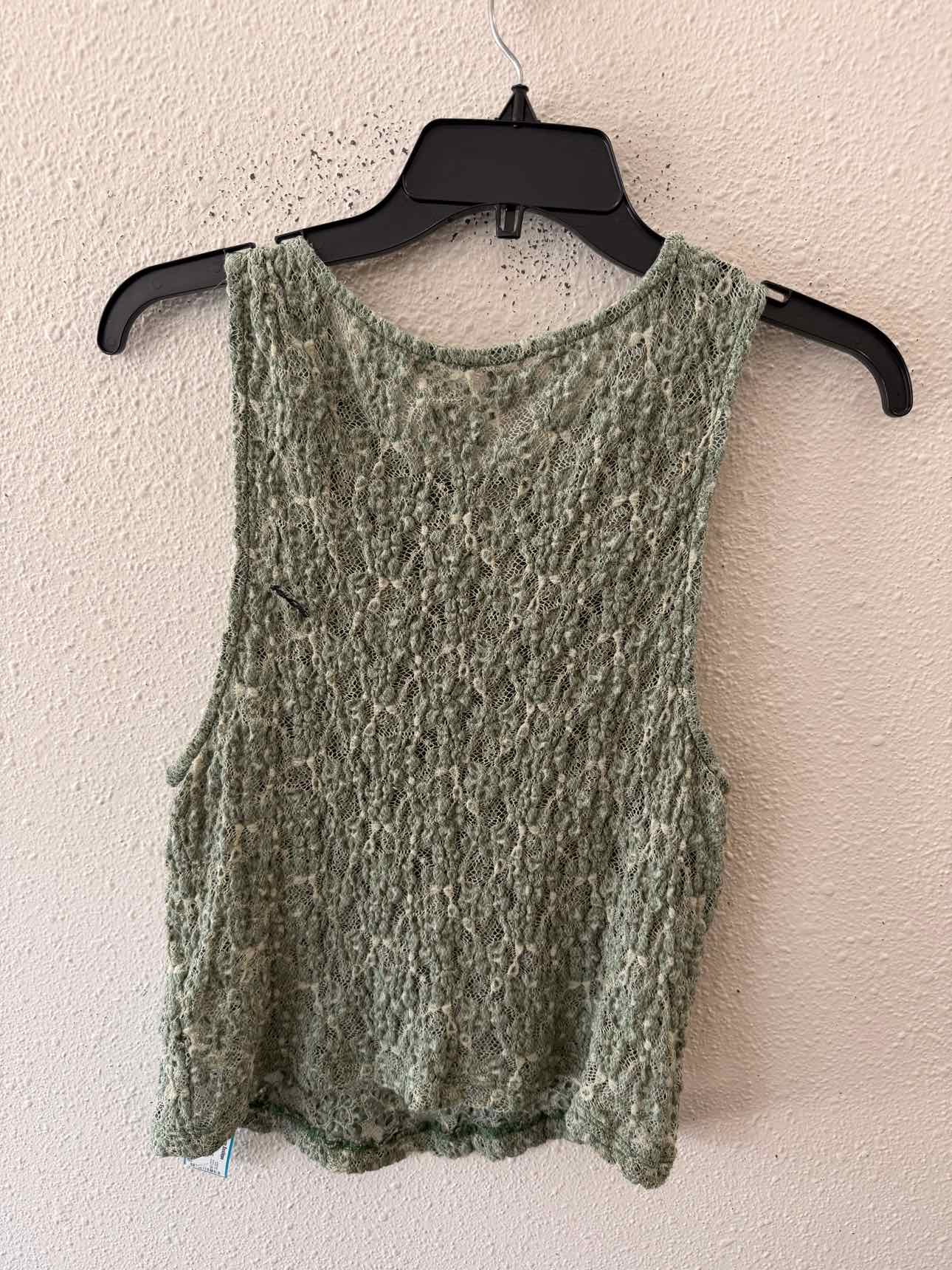 Free People Green and White Size No Label Tank Top