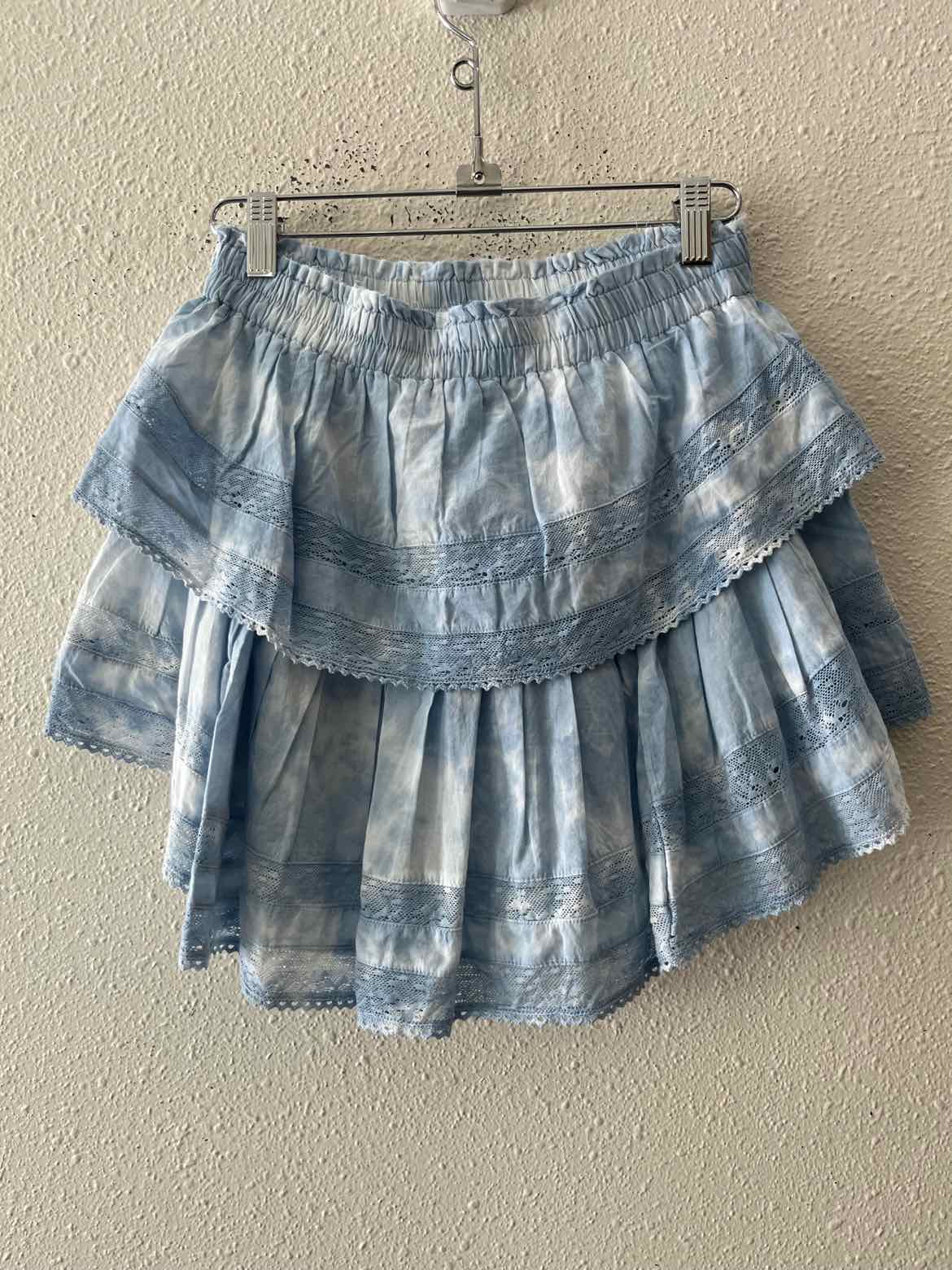 Love Shack Fancy Blue and White Size XS Skirt