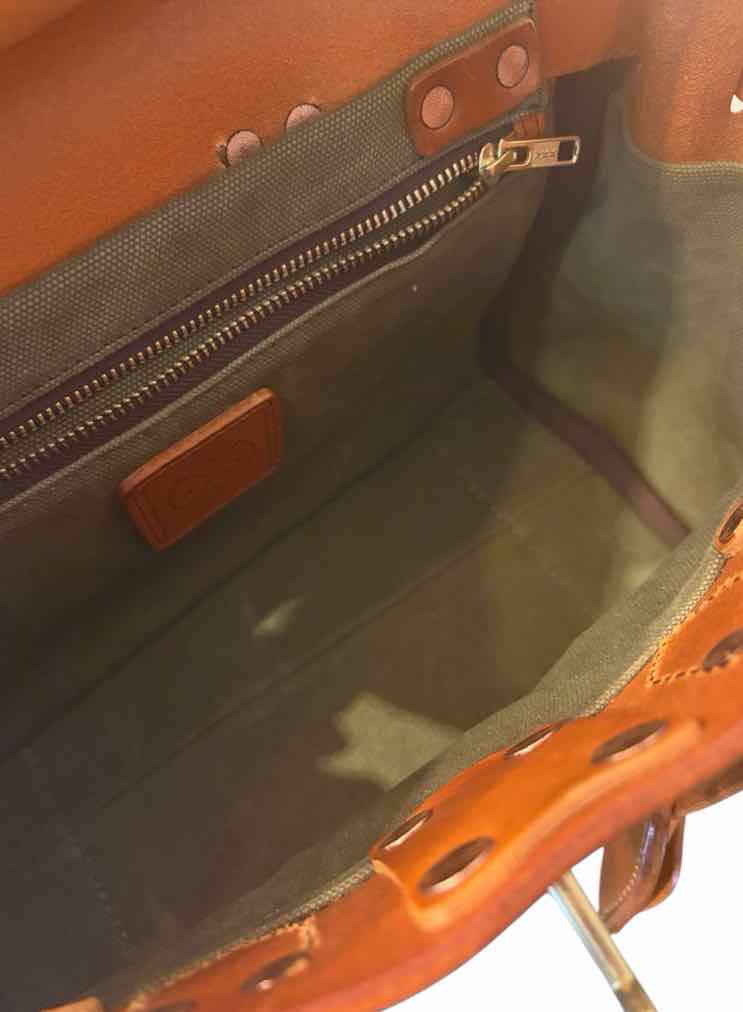 ATORIE Green and Orange Handbag