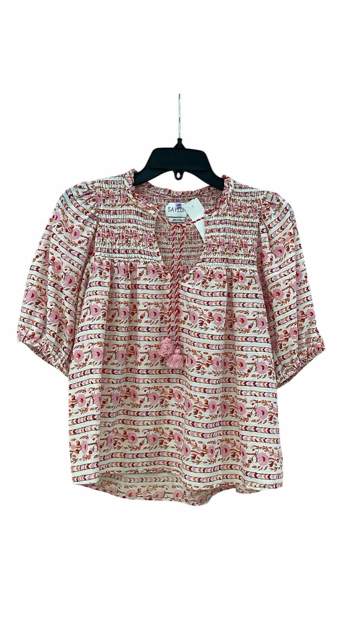 Saylor White and Pink Size XS Shirt
