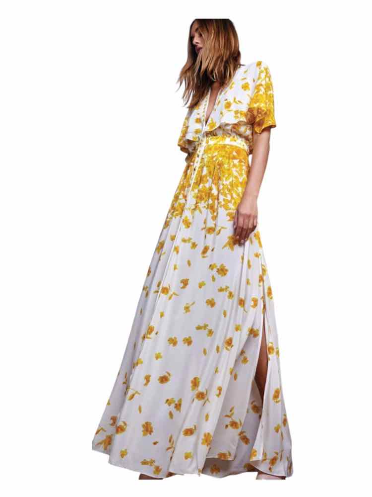 Alexis White and Yellow Size XS Dress – Swap Boutique Alexis White and Yellow Size XS Dress – Swap Boutique
