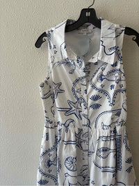 AVARA White and Blue Size L Dress