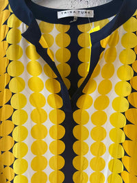 Trina Turk yellow and navy Size XS/S Dress