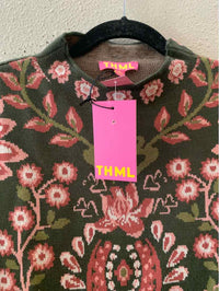thml Green and Pink Size M Sweater