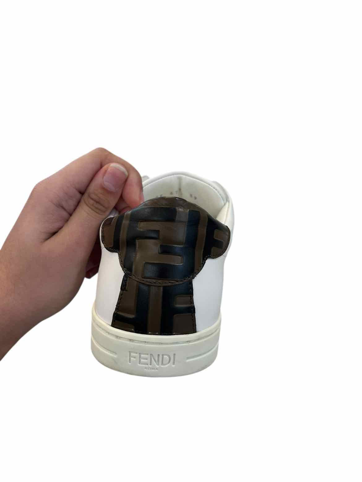 Fendi White and Brown Size 39 Shoes