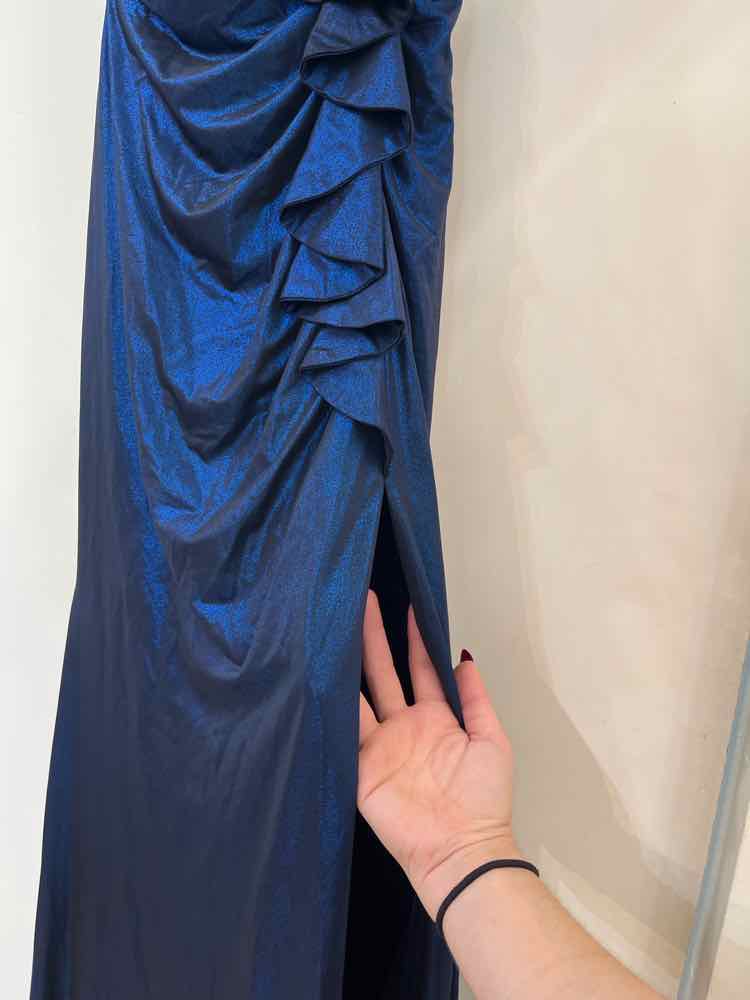 La Femme Metallic Blue Size 2 Dress