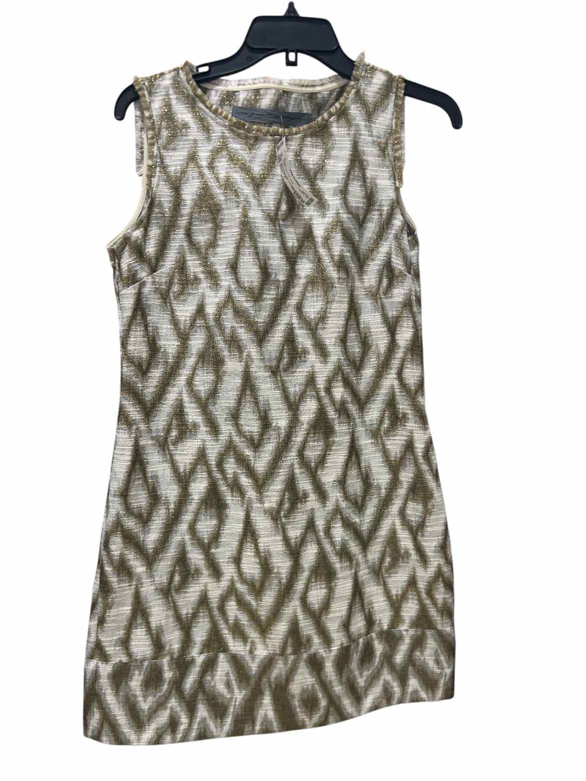 Raquel Allegra Cream and Gold Size 1 Dress