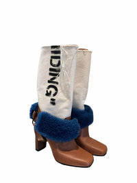 Off White Cream Multi Size 38 Boots