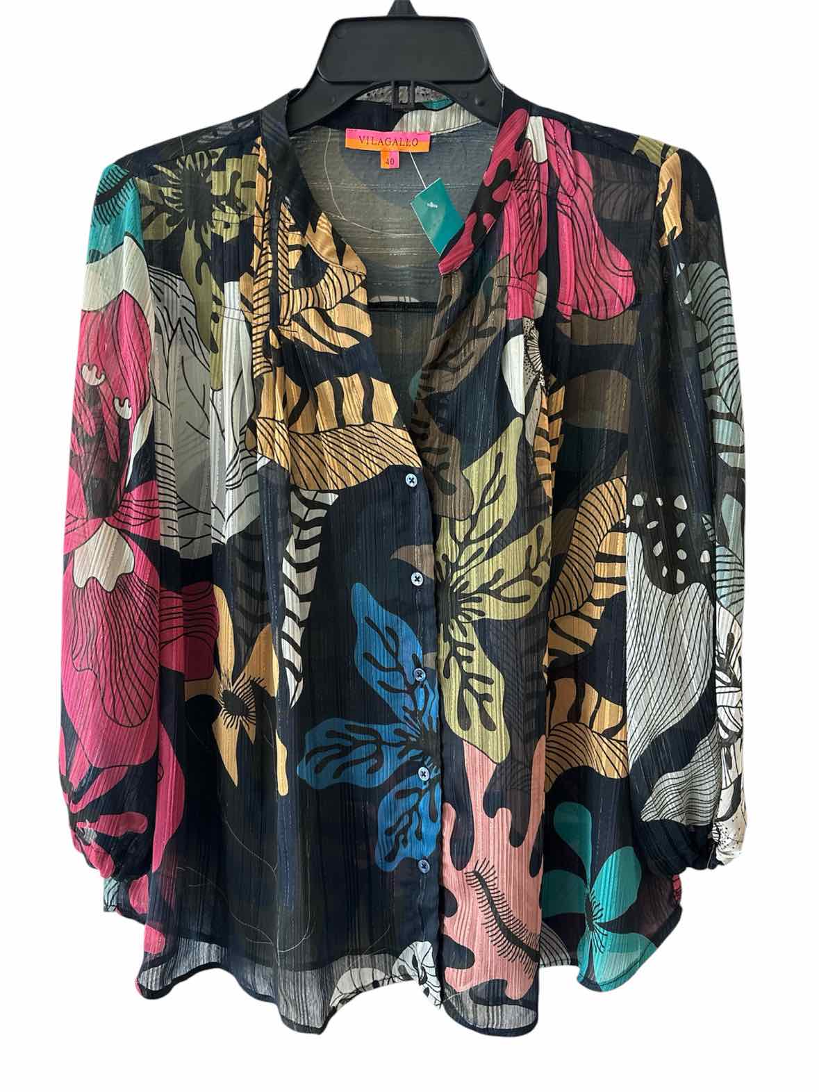 Vilagallo Black Multi Size 40 Shirt