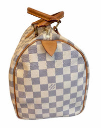 Louis Vuitton Damier Azur Canvas Speedy 30 Navy and Cream Handbag