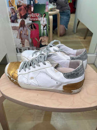 Golden Goose White and Gold Size 37 Shoes
