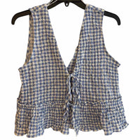 Zara Blue and White Size S Shirt