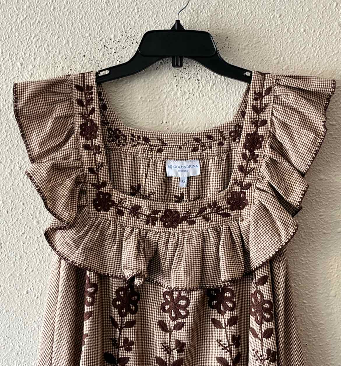 Mi Golondrina brown and white Size XS Dress