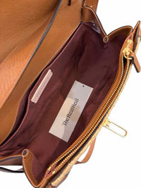 Coccinelle Marvin Twist Raffia Crossbody Bag Brown and Beige Handbag