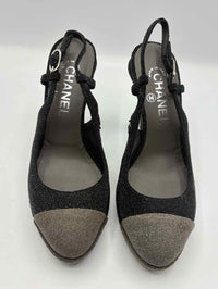 Chanel Black and Grey Size 38 Shoes