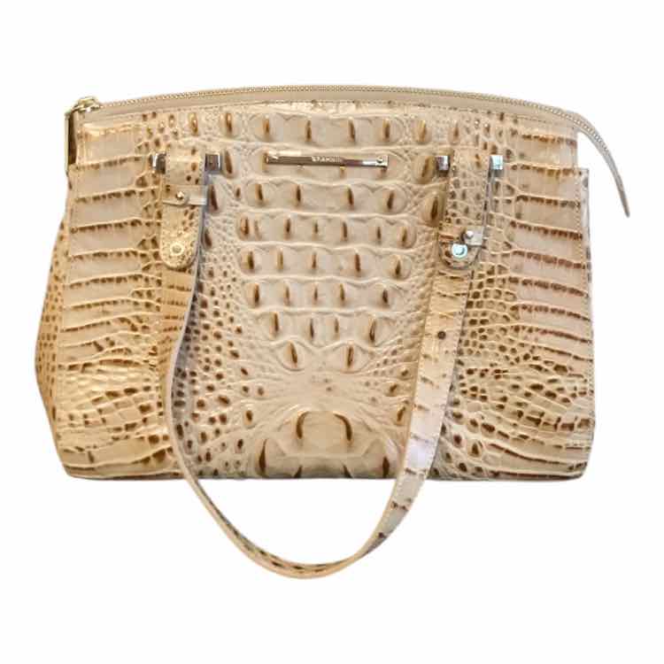 Brahmin Cream and Brown Handbag