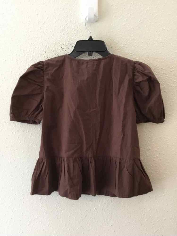 Sim & Sam Brown Size S Shirt