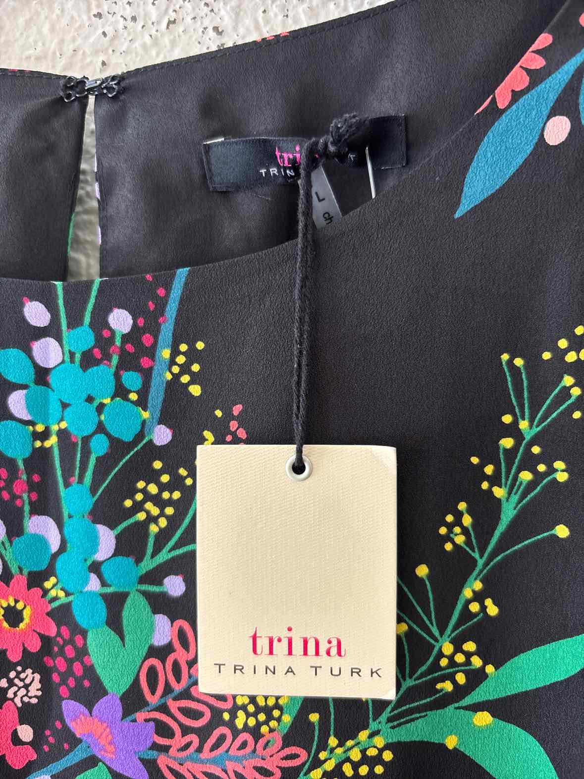 Trina Trina Turk Black Multi Size L Dress