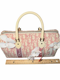 Dior Diorissimo Girly Boston Bag Pink and White Handbag