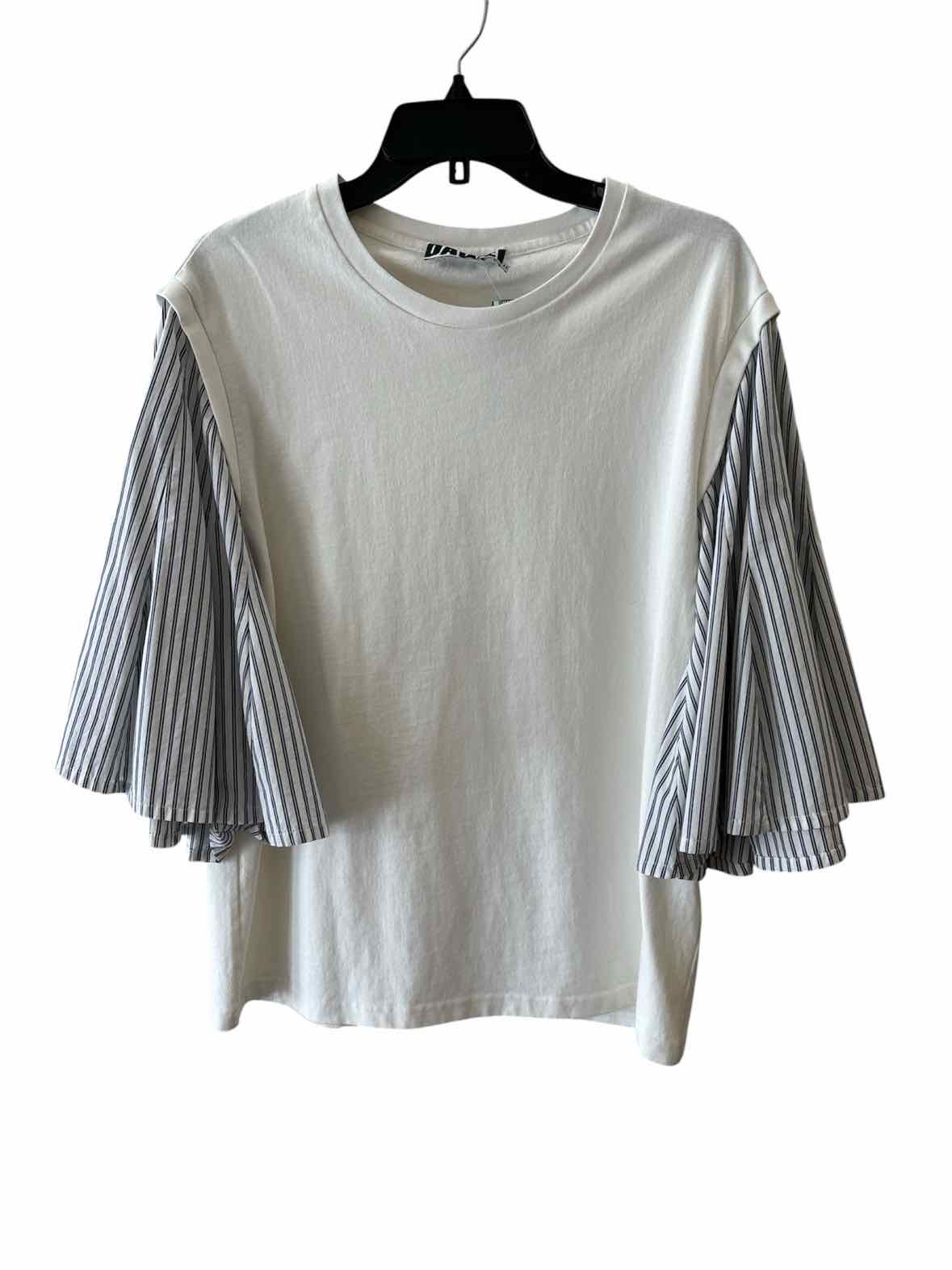 DAWEI White and Blue Size 40 Shirt